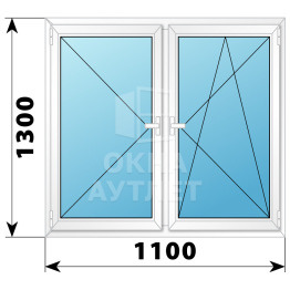 Пластиковое окно №20 1100×1300 ОА-32577