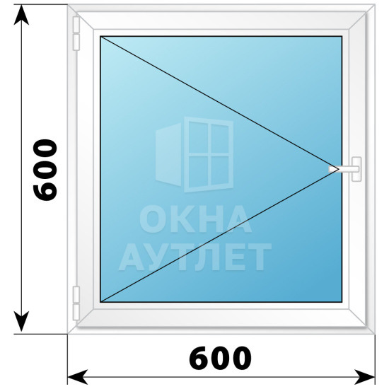 Пластиковое поворотное окно 600×600 ОА-32286