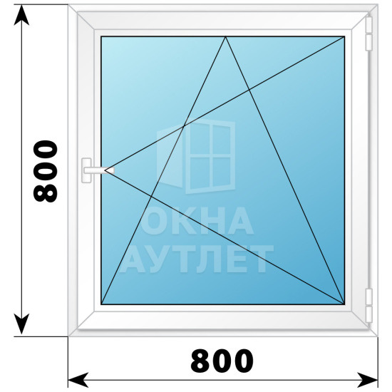Пластиковое окно №10 800×800 ОА-32220