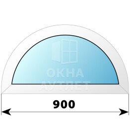 Полукругое глухое пластиковое окно D900 ОА-39538