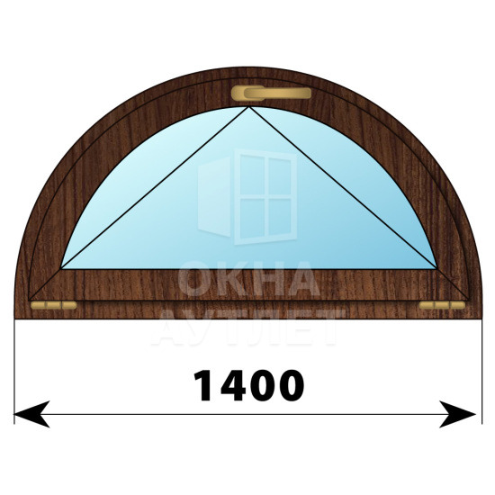 Полукругое откидное окно из дуба D1400 ОА-51455