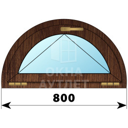 Полукругое откидное окно из дуба D800 ОА-51404