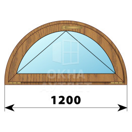 Полукругое откидное окно из лиственницы D1200 ОА-51308