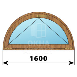 Полукругое откидное окно из лиственницы D1600 ОА-48938