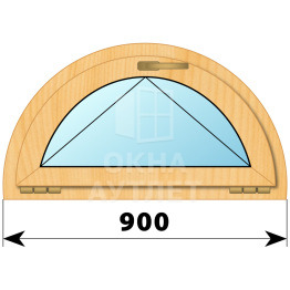 Полукругое откидное окно из сосны D900 ОА-43542