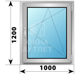 Поворотно-откидное алюминиевое окно 1000×1200 ОА-54463