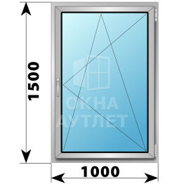 Поворотно-откидное алюминиевое окно 1000×1500 ОА-54580