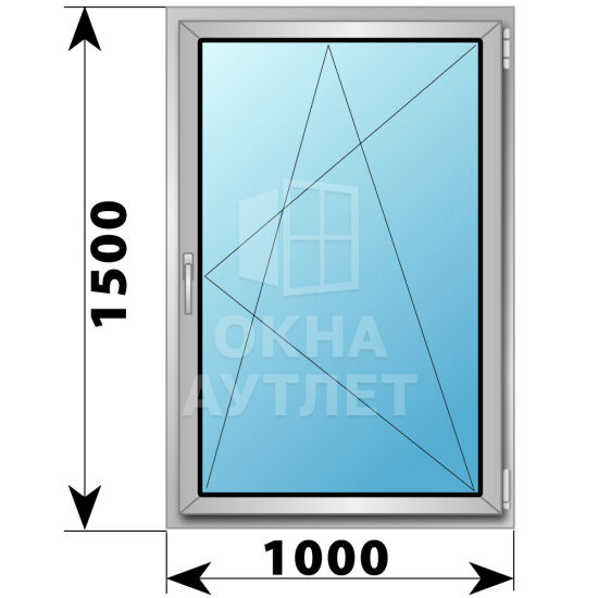 Поворотно-откидное алюминиевое окно 1000×1500 ОА-54580