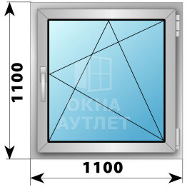 Поворотно-откидное алюминиевое окно 1100×1100 ОА-54466