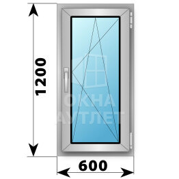 Поворотно-откидное алюминиевое окно 600×1200 ОА-53510