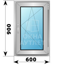 Поворотно-откидное алюминиевое окно 600×900 ОА-54058