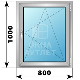 Поворотно-откидное алюминиевое окно 800×1000 ОА-53324