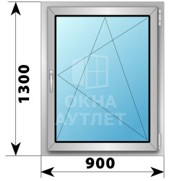 Поворотно-откидное алюминиевое окно 900×1300 ОА-53662
