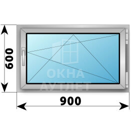Поворотно-откидное алюминиевое окно 900×600 ОА-53423