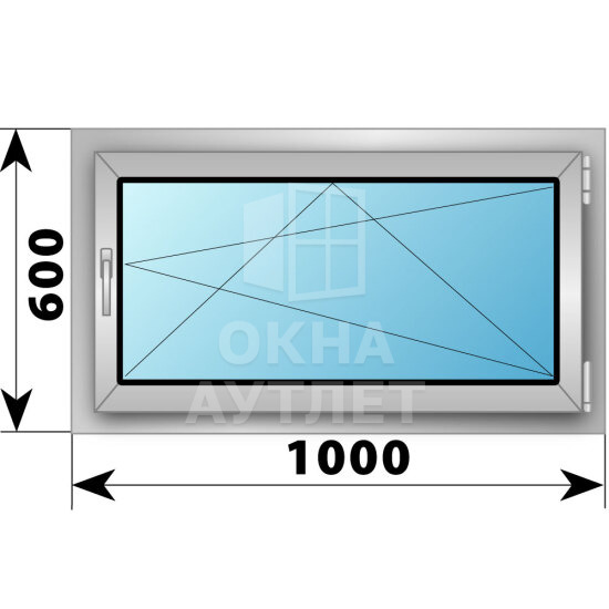Поворотно-откидное деревянно-алюминиевое окно 1000×600 ОА-44685