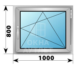 Поворотно-откидное деревянно-алюминиевое окно 1000×800 ОА-45045