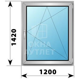 Поворотно-откидное деревянно-алюминиевое окно 1200×1420 ОА-46203