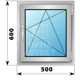Поворотно-откидное деревянно-алюминиевое окно 500×600 ОА-44157