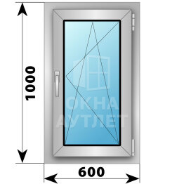Поворотно-откидное деревянно-алюминиевое окно 600×1000 ОА-44682