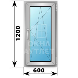 Поворотно-откидное деревянно-алюминиевое окно 600×1200 ОА-44865