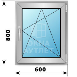 Поворотно-откидное деревянно-алюминиевое окно 600×800 ОА-44463