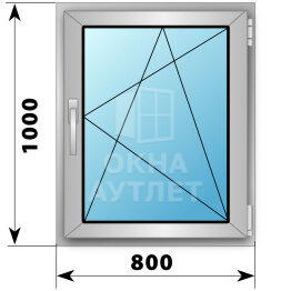 Поворотно-откидное деревянно-алюминиевое окно 800×1000 ОА-49262