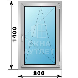 Поворотно-откидное деревянно-алюминиевое окно 800×1400 ОА-49535