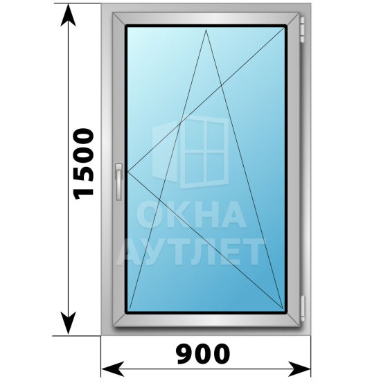Поворотно-откидное деревянно-алюминиевое окно 900×1500 ОА-45843
