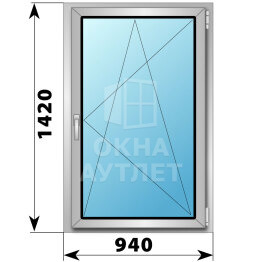 Поворотно-откидное деревянно-алюминиевое окно 940×1420 ОА-45795