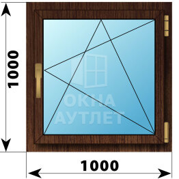 Поворотно-откидное окно из дуба 1000×1000 ОА-45828