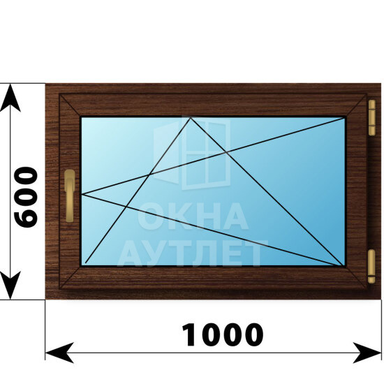 Поворотно-откидное окно из дуба 1000×600 ОА-45261