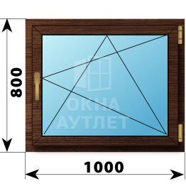 Поворотно-откидное окно из дуба 1000×800 ОА-45573