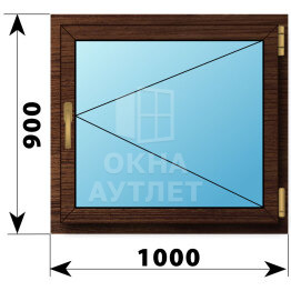 Поворотно-откидное окно из дуба 1000×900 ОА-45678