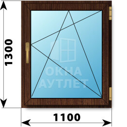 Поворотно-откидное окно из дуба 1100×1300 ОА-50000
