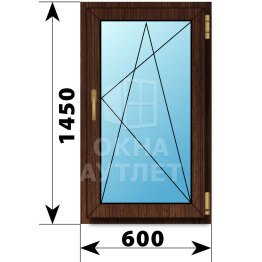 Поворотно-откидное окно из дуба 600×1450 ОА-44013