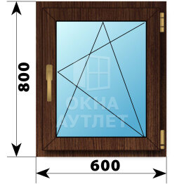 Поворотно-откидное окно из дуба 600×800 ОА-44928