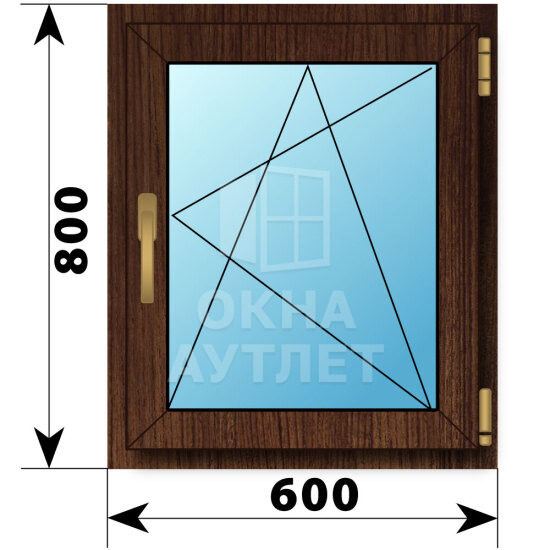 Поворотно-откидное окно из дуба 600×800 ОА-44928