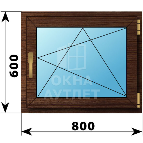 Поворотно-откидное окно из дуба 800×600 ОА-44847