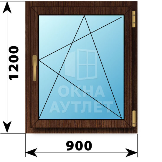 Поворотно-откидное окно из дуба 900×1200 ОА-49745