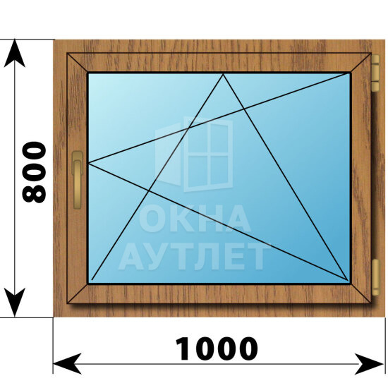 Поворотно-откидное окно из лиственницы 1000×800 ОА-49172