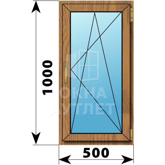 Поворотно-откидное окно из лиственницы 500×1000 ОА-44418
