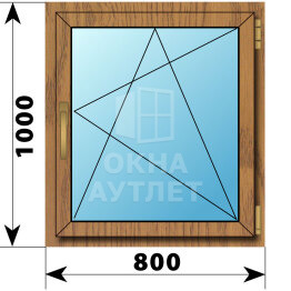 Поворотно-откидное окно из лиственницы 800×1000 ОА-44721