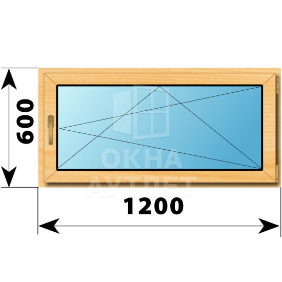 Поворотно-откидное окно из сосны 1200×600 ОА-41572