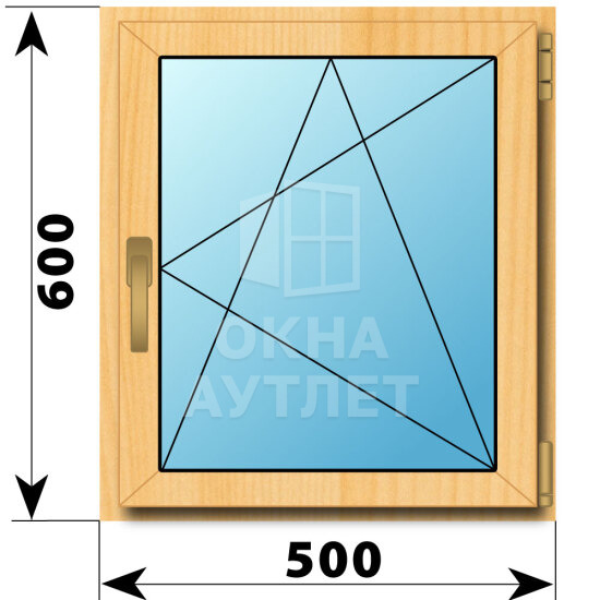 Поворотно-откидное окно из сосны 500×600 ОА-41260