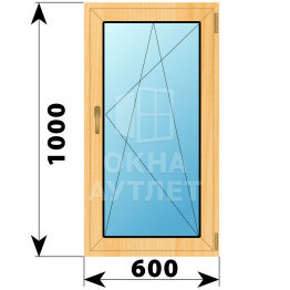 Поворотно-откидное окно из сосны 600×1000 ОА-41476