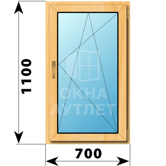 Поворотно-откидное окно из сосны 700×1100 ОА-41563