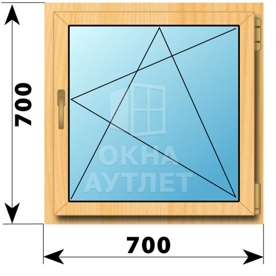 Поворотно-откидное окно из сосны 700×700 ОА-41083