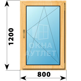 Поворотно-откидное окно из сосны 800×1200 ОА-41650