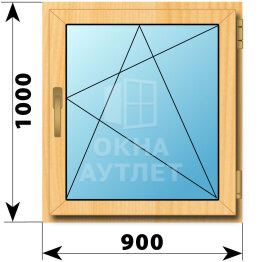 Поворотно-откидное окно из сосны 900×1000 ОА-41632