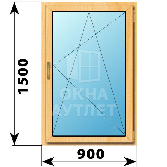 Поворотно-откидное окно из сосны 900×1500 ОА-41863